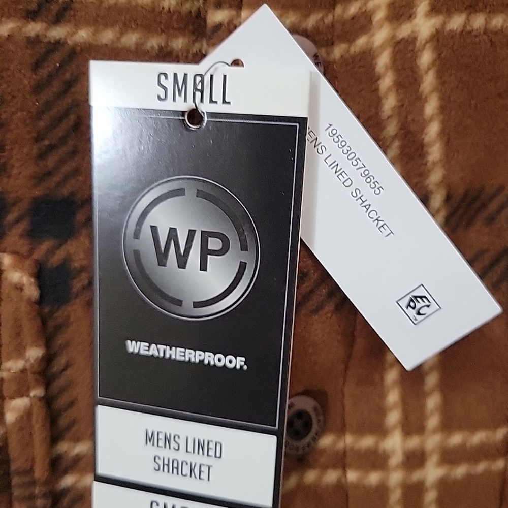 Weatherproof Shacket Men's Size Small Color Plaid Brown/Blue - Picture 5 of 14